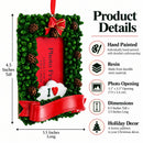 Pinecone Adorned Picture Frame Ornament: 4.5 x 3.5 Inches