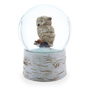 Owl Perched on Tree Branch Musical Water Snow Globe