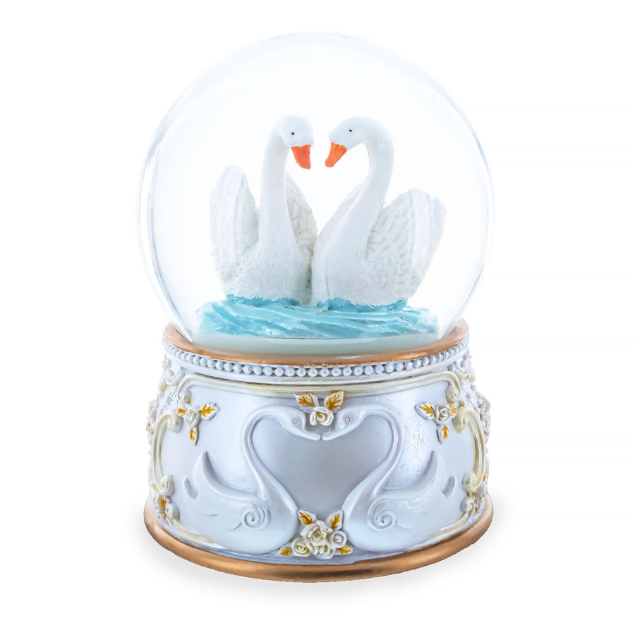 Romantic Swan Spinning Musical Water Snow Globe