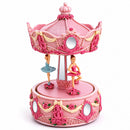 Pink Ballerina Carousel Rotating Musical Figurine