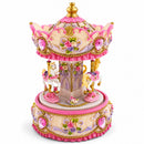 Floral Three Horses Carousel Spinning Musical Figurine