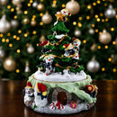 Animated Musical Penguin Christmas Tree Figurine - Rotating Music Box