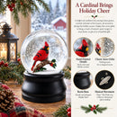 Red Cardinal on a Branch Musical Water Snow Globe