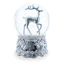 Silver Reindeer Serenade Musical Christmas Water Snow Globe