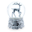 Silver Reindeer Serenade Musical Christmas Water Snow Globe