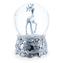 Silver Reindeer Serenade Musical Christmas Water Snow Globe