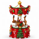 Santa's Merry Carousel Ride Spinning Musical Figurine