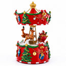 Santa's Merry Carousel Ride Spinning Musical Figurine