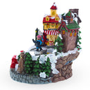 Animated Winter Village Skating Christmas Figurine - Rotating Town Music Box