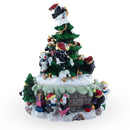 Spinning Christmas Tree Musical Figurine with Decorating Penguins
