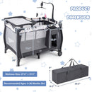 Portable Baby Playard with Changing Table Bassinet and Music Box