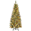 Pre-lit Artificial Pencil Christmas Tree with Pine Cones and Red Berries