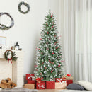 Pre-lit Artificial Pencil Christmas Tree with Pine Cones and Red Berries