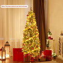 Pre-lit Artificial Pencil Christmas Tree with Pine Cones and Red Berries