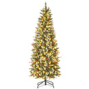 Pre-lit Artificial Pencil Christmas Tree with Pine Cones and Red Berries