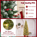 Pre-lit Artificial Pencil Christmas Tree with Pine Cones and Red Berries