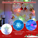 5/6/7 Feet Pre-Lit White Artificial Christmas Tree with Iridescent Leaves