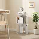 2-Tier Rotating Bookshelf with Dividers and Anti-falling Baffles