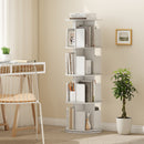 4-Tier Rotating Bookshelf 360° Display Rack with Dividers and Anti-falling Baffles