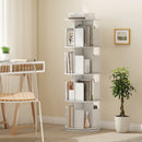 4-Tier Rotating Bookshelf 360° Display Rack with Dividers and Anti-falling Baffles
