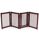 30 Inch Tall 4-Panel Freestanding Pet Gate Wooden Dog Fence