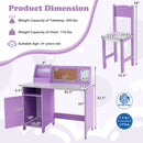 Kids Table and Chair Set for Arts Crafts Homework Home School-Purple