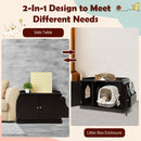 Large Wooden Cat Litter Box Enclosure with the Storage Rack