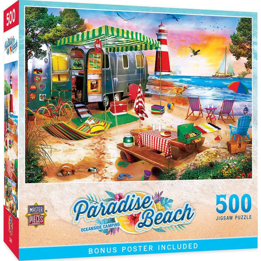 Paradise Beach - Oceanside Camping 500 Piece Jigsaw Puzzle