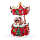 Santa's Merry Carousel Ride Spinning Musical Figurine