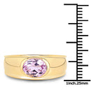 14K Yellow Gold Plated 2.40 Carat Genuine Kunzite .925 Sterling Silver Ring