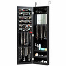 Full Length Mirror Jewelry Cabinet with Ring Slots and Necklace Hooks