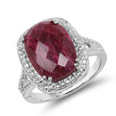 7.60 Carat Dyed Ruby .925 Sterling Silver Ring