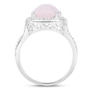 5.80 Carat Genuine Rose Quartz .925 Sterling Silver Ring