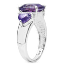 4.10 Carat Genuine Amethyst .925 Sterling Silver Ring