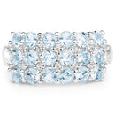 2.29 Carat Genuine Blue Topaz & White Topaz .925 Sterling Silver Ring