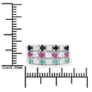 1.44 Carat Genuine Multi Stones .925 Sterling Silver Ring