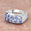 1.90 Carat Genuine Tanzanite .925 Sterling Silver Ring