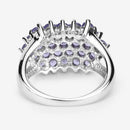 2.03 Carat Genuine Tanzanite .925 Sterling Silver Ring