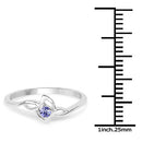 0.07 Carat Genuine Tanzanite .925 Sterling Silver Ring