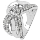 0.55 Carat Genuine White Diamond .925 Sterling Silver Ring