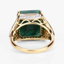8.70 Carat Dyed Emerald and White Topaz .925 Sterling Silver Ring