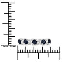 0.64 Carat Genuine Blue Sapphire and White Topaz .925 Sterling Silver Ring