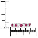 0.69 Carat Genuine Ruby and White Topaz .925 Sterling Silver Ring