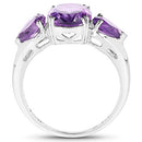 3.11 Carat Genuine Amethyst .925 Sterling Silver Ring