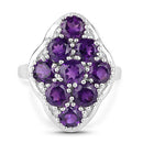 4.05 Carat Genuine Amethyst .925 Sterling Silver Ring