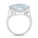 5.40 Carat Genuine Blue Topaz .925 Sterling Silver Ring