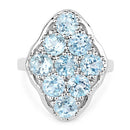 5.40 Carat Genuine Blue Topaz .925 Sterling Silver Ring