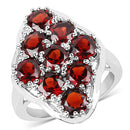 5.22 Carat Genuine Garnet .925 Sterling Silver Ring