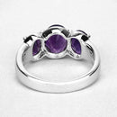 3.20 Carat Genuine Amethyst .925 Sterling Silver Ring