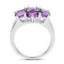 3.01 Carat Genuine Amethyst .925 Sterling Silver Ring
